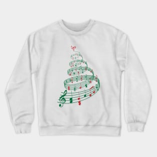 Christmas tree with music notes and heart Crewneck Sweatshirt